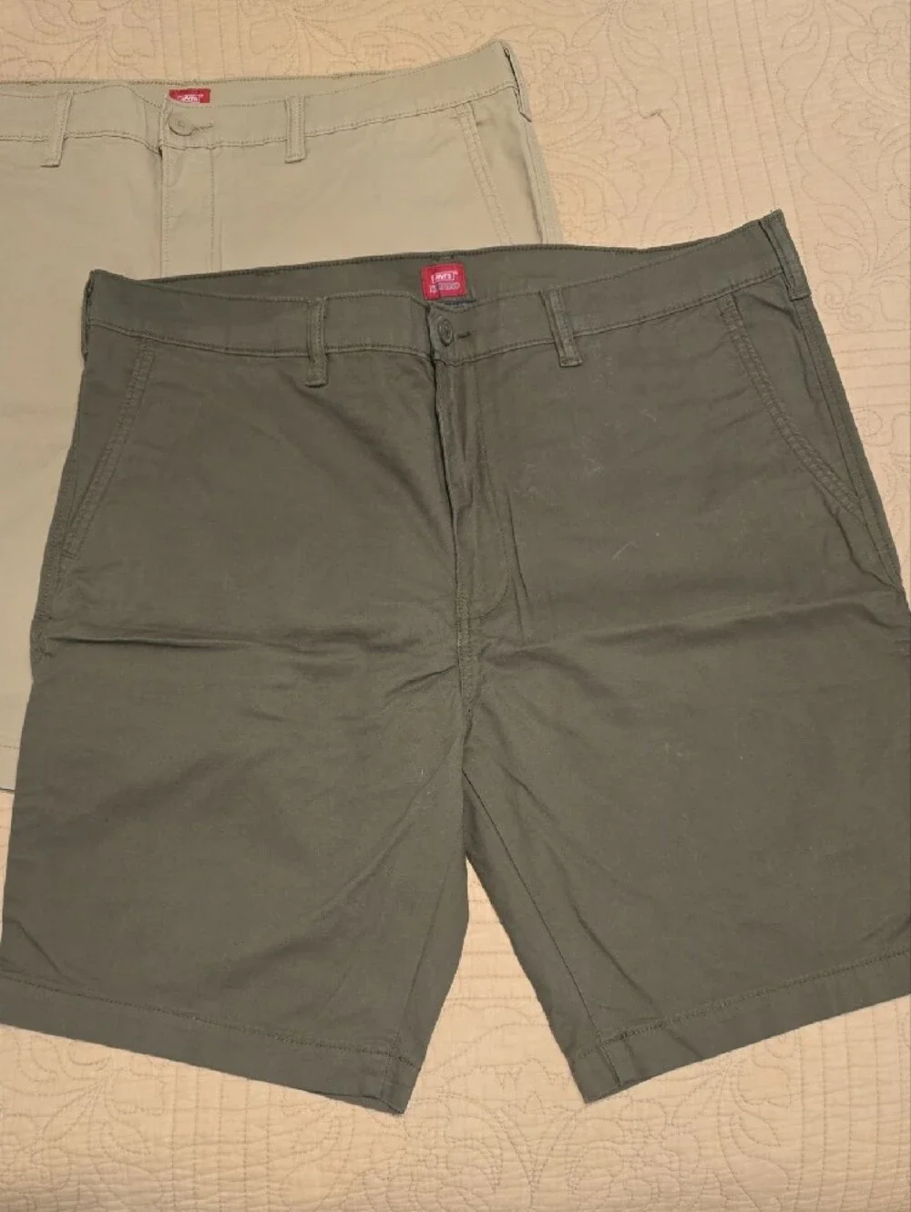 Lot of 2 Levi's XX Chino Shorts Size 38 Beige Olive Green